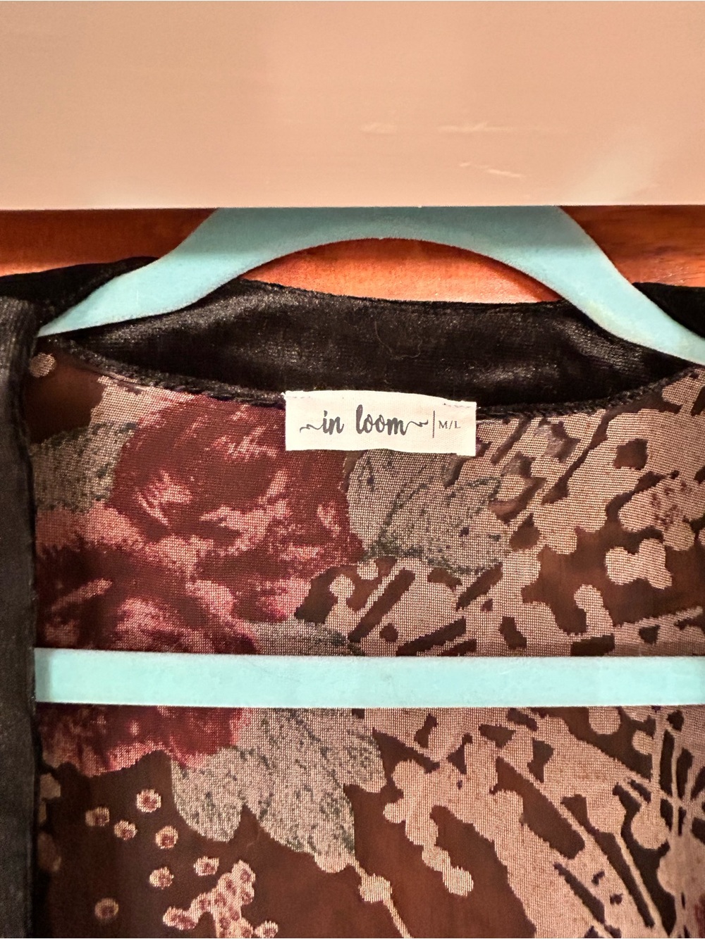 In Bloom Maroon and Brown Floral Velvet Jacket - Picture 2 of 4